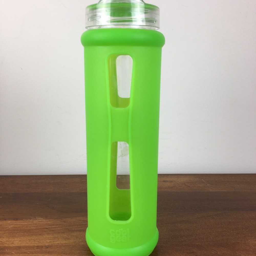 Cool Gear Glass Water Bottle with Silicone Sleeve, Pre Owned
